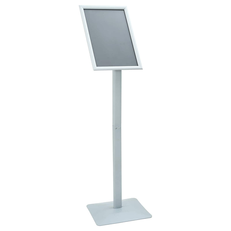 Afbeelding laden in galerijviewer, Vidaxl pedestal posterstand zilver 32 x 27 x 119 cm pvc en gietijzer
