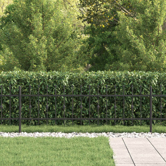 Vidaxl spike fence zwart 200 x 130 cm gepoedercoat staal