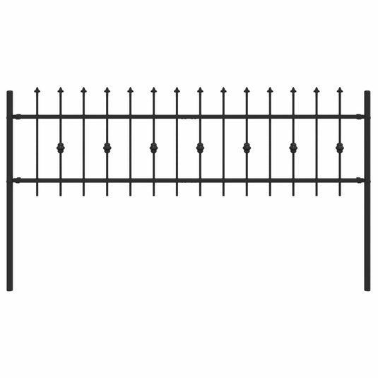 Vidaxl spike fence zwart 200 x 130 cm gepoedercoat staal