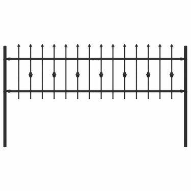 Vidaxl spike fence zwart 200 x 130 cm gepoedercoat staal
