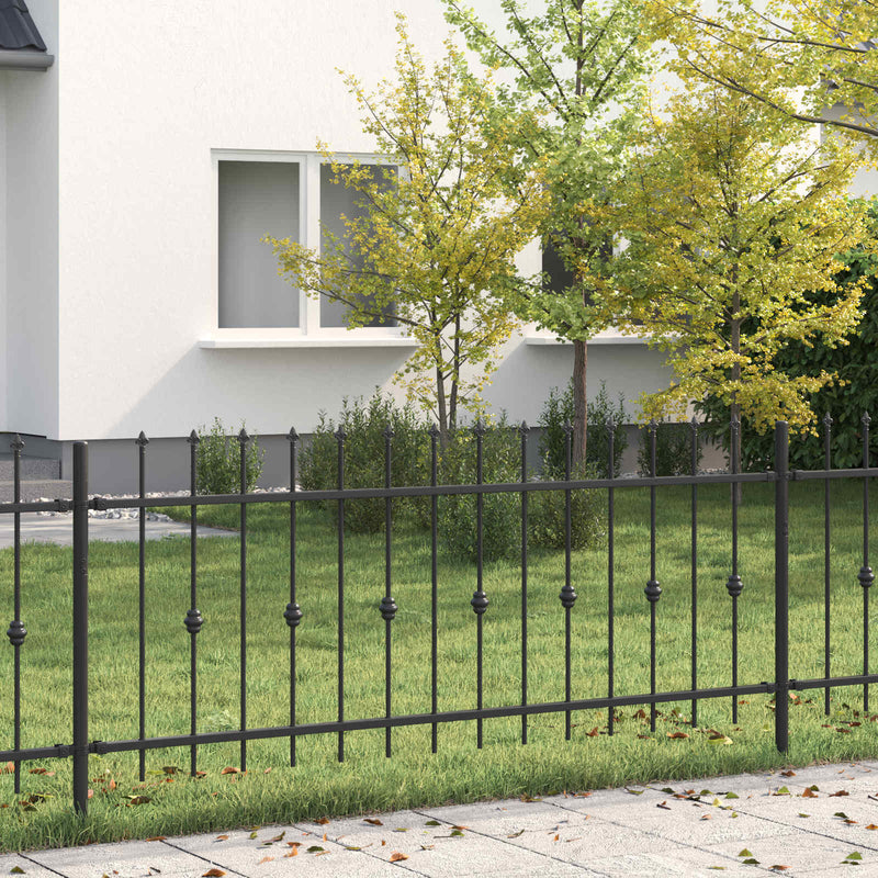 Afbeelding laden in galerijviewer, Vidaxl spike fence zwart 200 x 130 cm gepoedercoat staal
