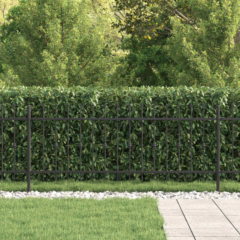 Afbeelding laden in galerijviewer, Vidaxl spike fence zwart 200 x 130 cm gepoedercoat staal
