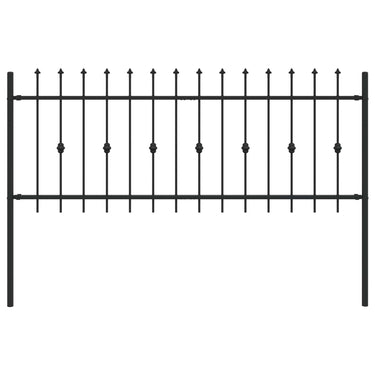 Vidaxl spike fence zwart 200 x 130 cm gepoedercoat staal