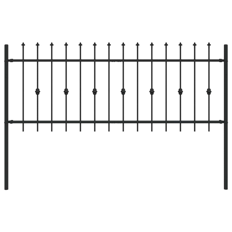 Afbeelding laden in galerijviewer, Vidaxl spike fence zwart 200 x 130 cm gepoedercoat staal
