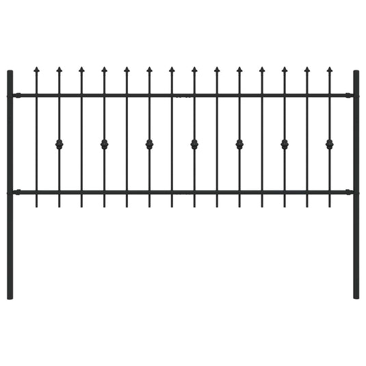 Vidaxl spike fence zwart 200 x 130 cm gepoedercoat staal
