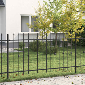 Vidaxl spike fence zwart 200 x 150 cm gepoedercoat staal