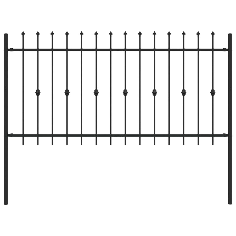 Chargez l'image dans la visionneuse de la galerie, Vidaxl spike fence zwart 200 x 150 cm gepoedercoat staal
