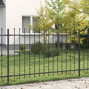 Vidaxl spike fence zwart 200 x 130 cm gepoedercoat staal