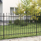 Vidaxl spike fence zwart 200 x 130 cm gepoedercoat staal
