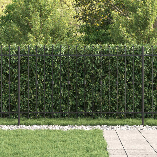 Vidaxl spike fence zwart 200 x 130 cm gepoedercoat staal