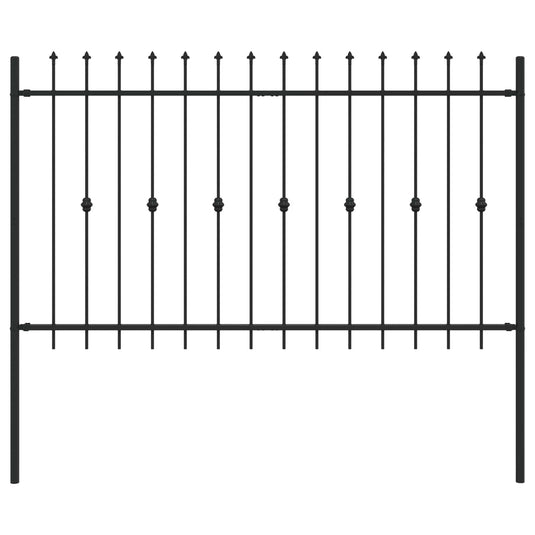 Vidaxl spike fence zwart 200 x 130 cm gepoedercoat staal