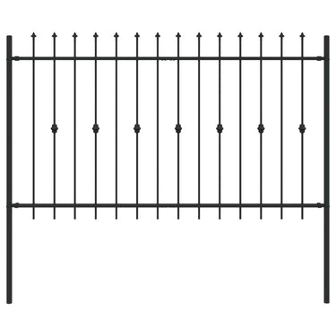 Vidaxl spike fence zwart 200 x 130 cm gepoedercoat staal