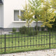 Vidaxl spike fence zwart 200 x 130 cm gepoedercoat staal