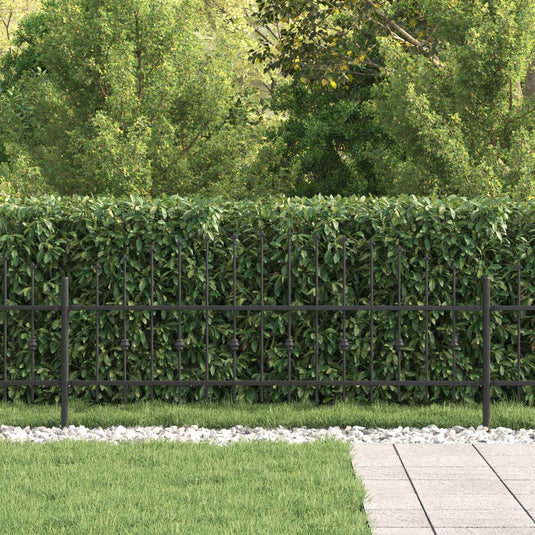 Vidaxl spike fence zwart 200 x 130 cm gepoedercoat staal