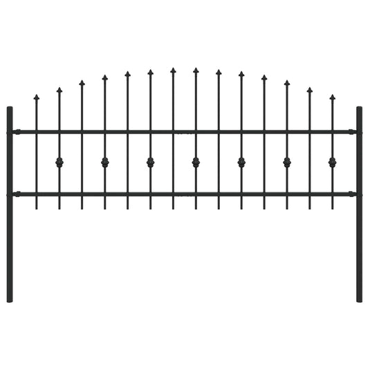 Vidaxl spike fence zwart 200 x 130 cm gepoedercoat staal