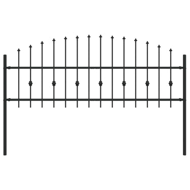 Vidaxl spike fence zwart 200 x 130 cm gepoedercoat staal