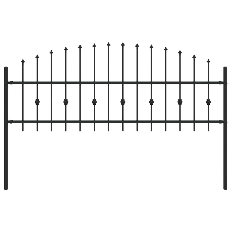 Afbeelding laden in galerijviewer, Vidaxl spike fence zwart 200 x 130 cm gepoedercoat staal
