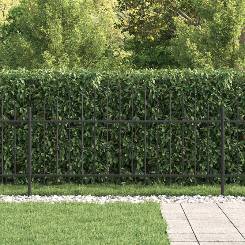 Afbeelding laden in galerijviewer, Vidaxl spike fence zwart 200 x 130 cm gepoedercoat staal
