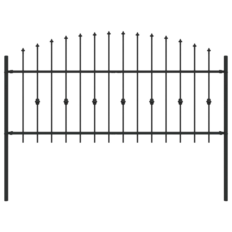 Afbeelding laden in galerijviewer, Vidaxl spike fence zwart 200 x 130 cm gepoedercoat staal
