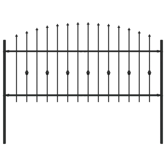 Vidaxl spike fence zwart 200 x 130 cm gepoedercoat staal