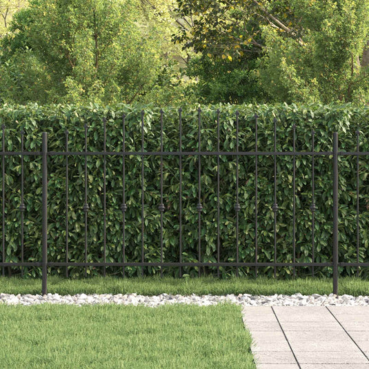 Vidaxl spike fence zwart 200 x 150 cm gepoedercoat staal