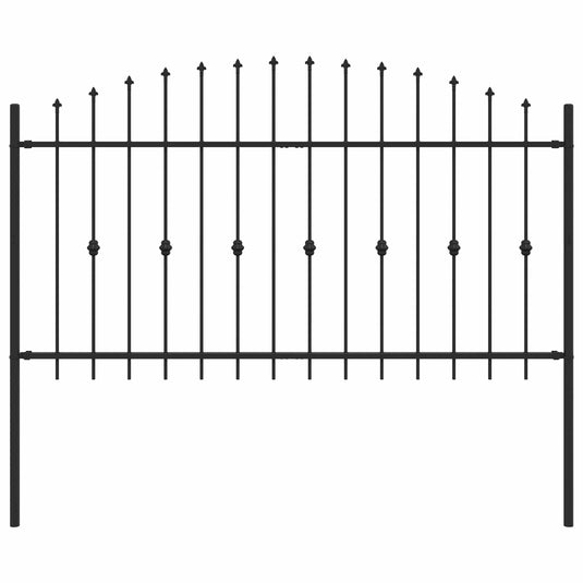 Vidaxl spike fence zwart 200 x 150 cm gepoedercoat staal