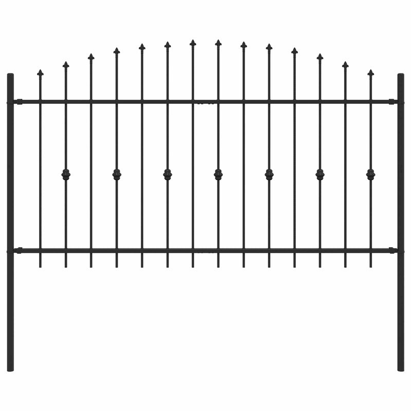 Afbeelding laden in galerijviewer, Vidaxl spike fence zwart 200 x 150 cm gepoedercoat staal
