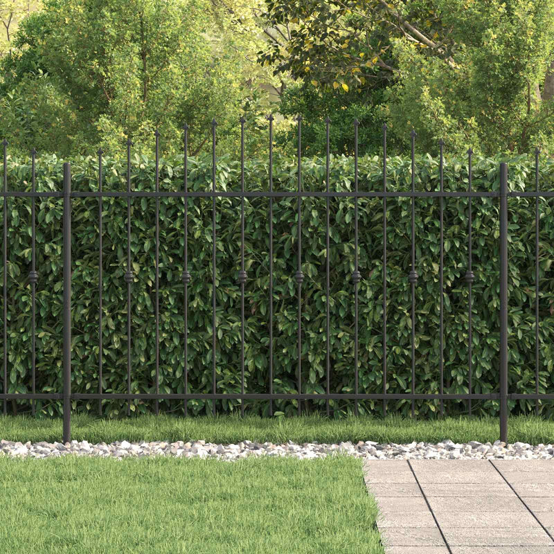 Afbeelding laden in galerijviewer, Vidaxl spike fence zwart 200 x 130 cm gepoedercoat staal
