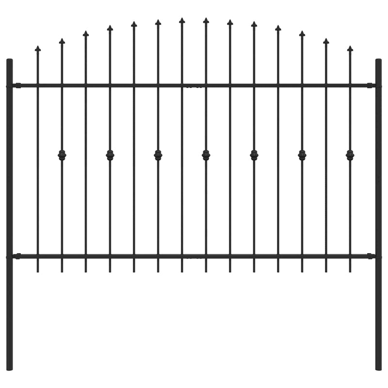 Afbeelding laden in galerijviewer, Vidaxl spike fence zwart 200 x 130 cm gepoedercoat staal
