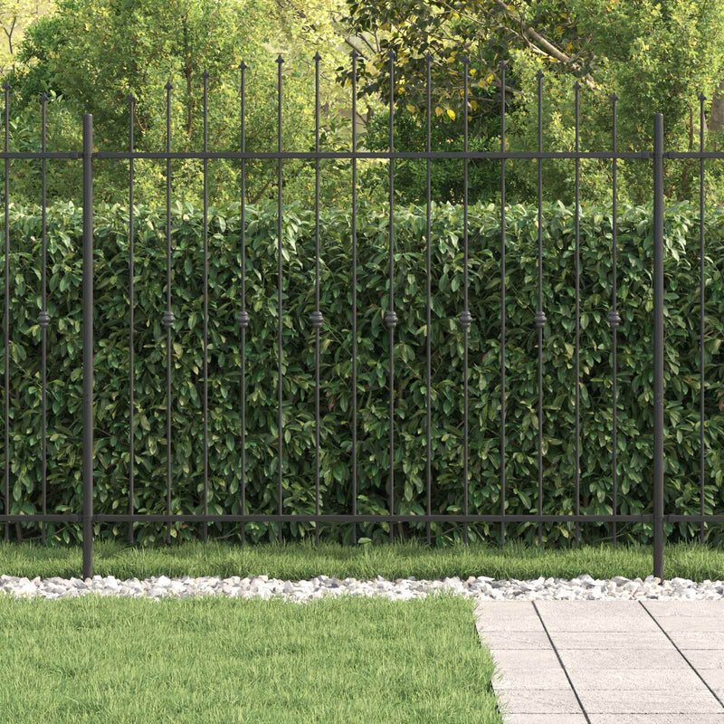 Afbeelding laden in galerijviewer, Vidaxl spike fence zwart 200 x 200 cm gepoedercoat staal
