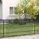 Vidaxl spike boog hek zwart 200 x 130 cm gepoedercoat staal