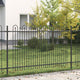 Vidaxl spike boog hek zwart 200 x 130 cm gepoedercoat staal