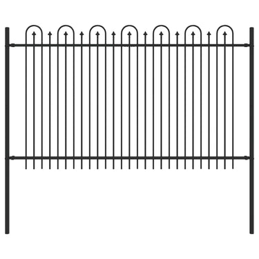 Vidaxl spike boog hek zwart 200 x 130 cm gepoedercoat staal
