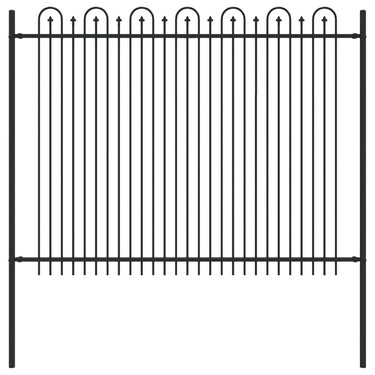 Vidaxl spike boog hek zwart 200 x 200 cm gepoedercoat staal
