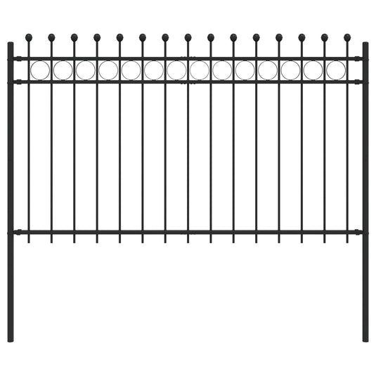 Vidaxl ringhek zwart 200 x 130 cm gepoedercoat staal