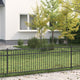Vidaxl spike hek zwart 200 x 110 cm gepoedercoat staal
