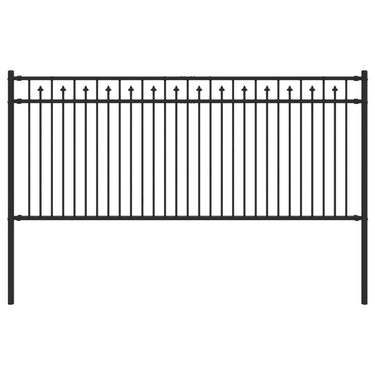 Vidaxl spike hek zwart 200 x 130 cm gepoedercoat staal