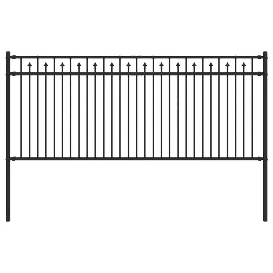 Vidaxl spike hek zwart 200 x 130 cm gepoedercoat staal