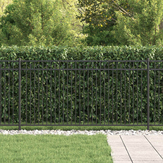 Vidaxl spike hek zwart 200 x 150 cm gepoedercoat staal