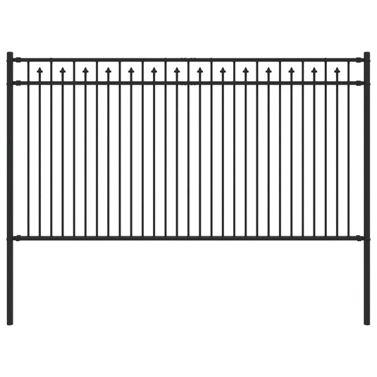 Vidaxl spike hek zwart 200 x 150 cm gepoedercoat staal