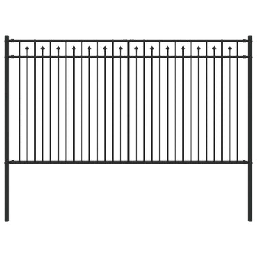 Vidaxl spike hek zwart 200 x 150 cm gepoedercoat staal
