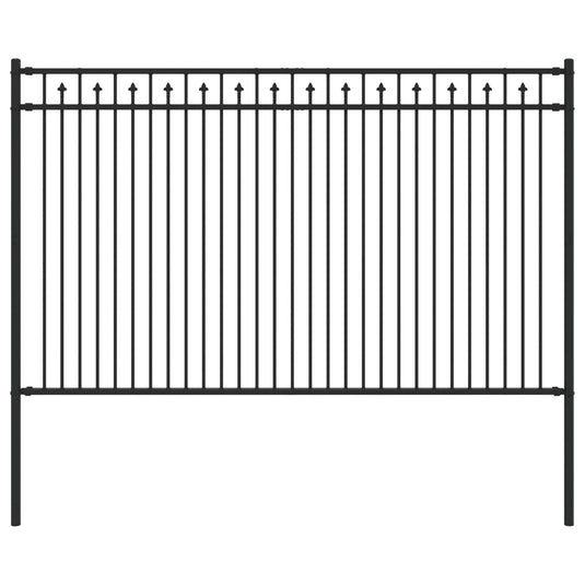 Vidaxl spike hek zwart 200 x 166 cm gepoedercoat staal