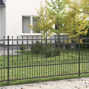 Vidaxl spike ring hek zwart 200 x 150 cm gepoedercoat staal