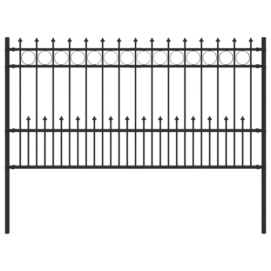 Vidaxl spike ring hek zwart 200 x 150 cm gepoedercoat staal