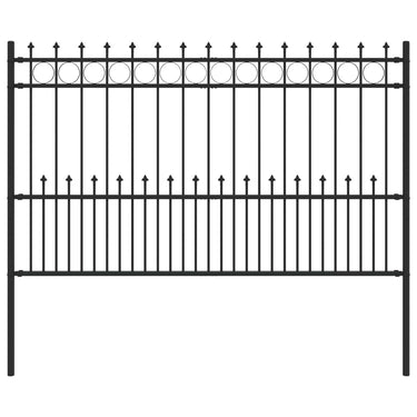Vidaxl spike ring hek zwart 200 x 130 cm gepoedercoat staal