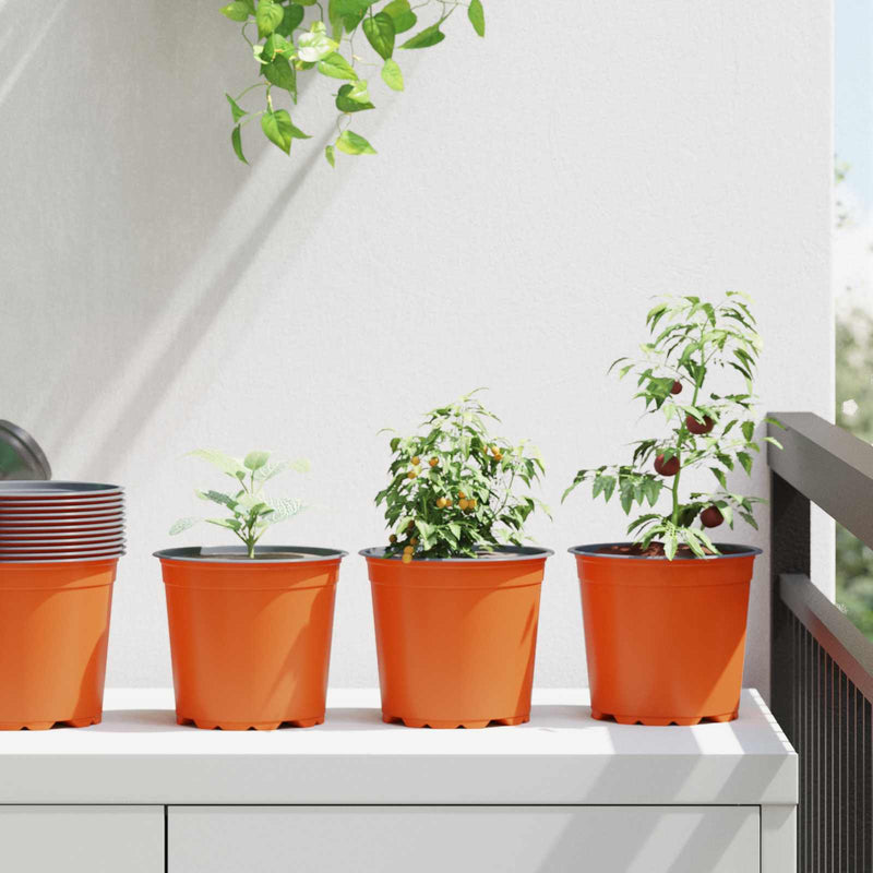 Afbeelding laden in galerijviewer, Vidaxl bloempot 100 pcs terracotta ø 15 x 13 cm kunststof
