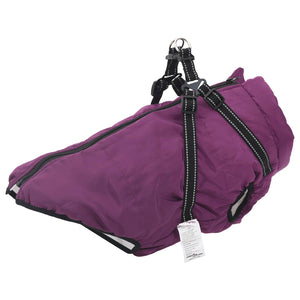 Vidaxl hondenjas met harnas paars 5xl fleece en polyester