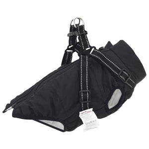 Vidaxl hondenjas met harnas zwart xl fleece en polyester