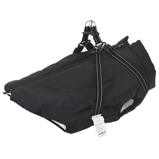 Vidaxl hondenjas met harnas zwart 4xl fleece en polyester