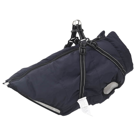 Vidaxl hondenjas met harnas marineblauw 3xl fleece en polyester